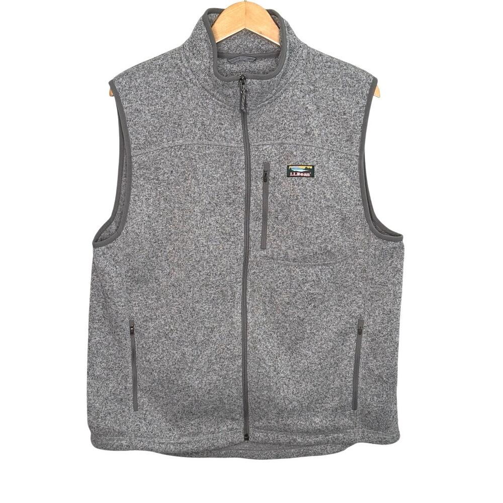 L.L. Bean men’s gray sweater fleece vest size large - Picture 7 of 7